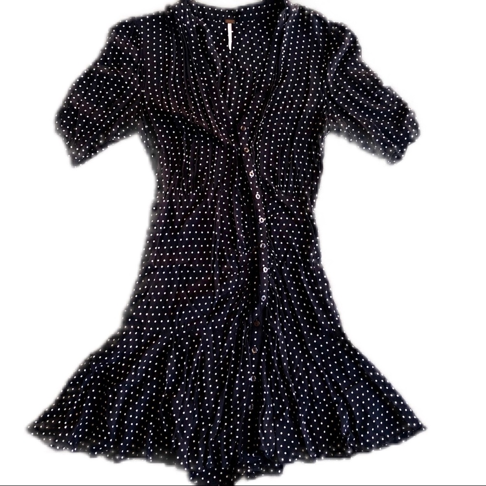 Free People. Black with white polkadots.